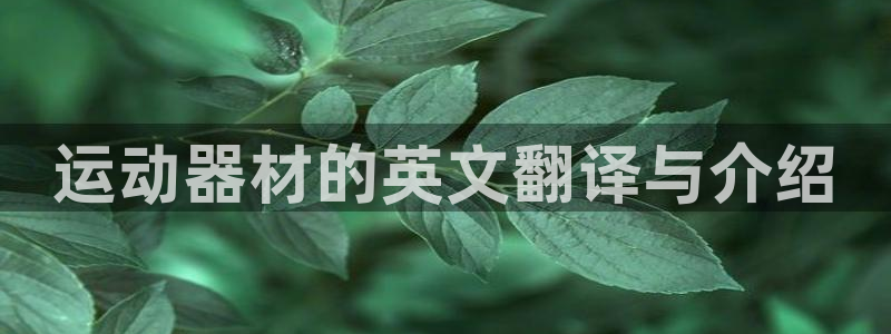 九游体育官网下载联系电话：运动器材的英文翻译与介绍